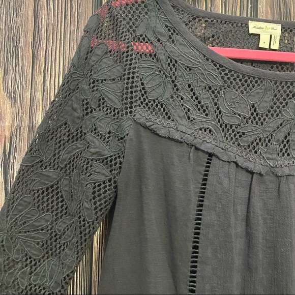 Meadow Rue | grey eyelet lace blouse - Picture 3 of 6